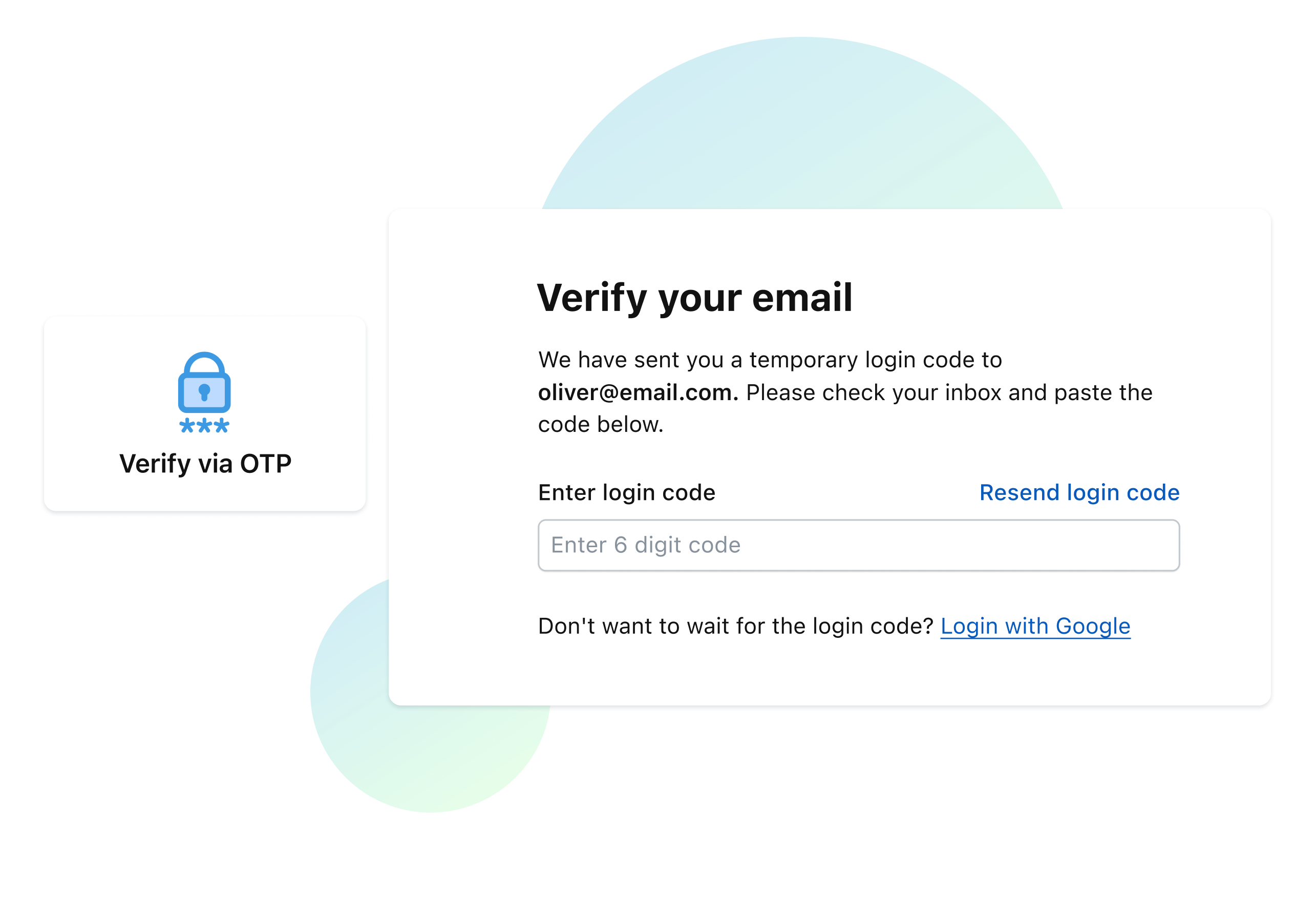 Email verification using OTP